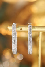 Load image into Gallery viewer, LUOWEND 18K White Gold Real Natural Diamond Hoop Earrings for Women