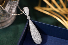 Load image into Gallery viewer, LUOWEND 18K White Gold Real Natural Diamond Pendant Necklace for Women