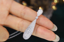 Load image into Gallery viewer, LUOWEND 18K White Gold Real Natural Diamond Pendant Necklace for Women