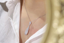 Load image into Gallery viewer, LUOWEND 18K White Gold Real Natural Diamond Pendant Necklace for Women