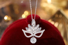 Load image into Gallery viewer, LUOWEND 18K White Gold Real Natural Diamond Pendant Necklace for Women