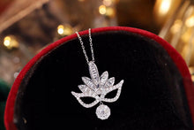 Load image into Gallery viewer, LUOWEND 18K White Gold Real Natural Diamond Pendant Necklace for Women