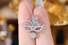 Load image into Gallery viewer, LUOWEND 18K White Gold Real Natural Diamond Pendant Necklace for Women