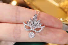 Load image into Gallery viewer, LUOWEND 18K White Gold Real Natural Diamond Pendant Necklace for Women