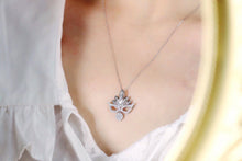 Load image into Gallery viewer, LUOWEND 18K White Gold Real Natural Diamond Pendant Necklace for Women