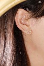 Load image into Gallery viewer, LUOWEND 18K Yellow Gold Natural Diamond Earrings for Women