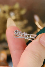 Load image into Gallery viewer, LUOWEND 18K White Gold Natural Diamond Ring for Women