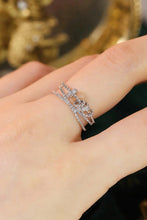 Load image into Gallery viewer, LUOWEND 18K White Gold Natural Diamond Ring for Women