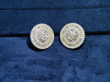Load image into Gallery viewer, LUOWEND 18K White Gold Real Natural Diamond Stud Earrings for Women