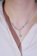 Load image into Gallery viewer, LUOWEND 18K White Gold Real Natural Diamond Necklace for Women