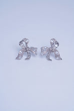 Load image into Gallery viewer, LUOWEND 18K White Gold Natural Diamond Stud Earrings for Women