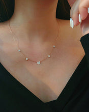 Load image into Gallery viewer, LUOWEND 18K White/Yellow/Rose Gold Natural Diamond Necklace for Women