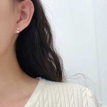 Load image into Gallery viewer, LUOWEND 18K White/Yellow/Rose Gold Natural Diamond Earrings for Women