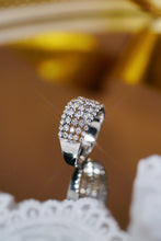 Load image into Gallery viewer, LUOWEND 18K White Gold Real Natural Diamond Ring for Women