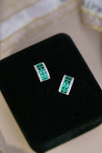 Load image into Gallery viewer, LUOWEND 18K White Gold Real Natural Diamond and Emerald Necklace for Women