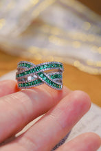 Load image into Gallery viewer, LUOWEND 18K White Gold Real Natural Diamond Natural Emerald Ring for Women