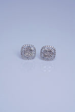 Load image into Gallery viewer, LUOWEND 18K White Gold Natural Diamond Earrings for Women