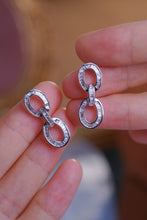 Load image into Gallery viewer, LUOWEND 18K White Gold Natural Diamond Earrings for Women
