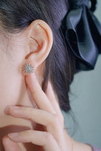 Load image into Gallery viewer, LUOWEND 18K White Gold Natural Diamond Stud Earrings for Women