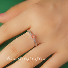 Load image into Gallery viewer, LUOWEND 18K White Gold Natural Pink Diamond Ring for Women