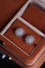 Load image into Gallery viewer, LUOWEND 18K White Gold Natural Diamond Earrings for Women