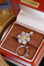 Load image into Gallery viewer, LUOWEND 18K White Gold Natural Yellow Diamond Ring for Women