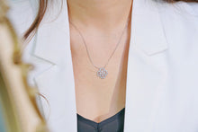 Load image into Gallery viewer, LUOWEND 18K White Gold Real Natural Diamond Necklace for Women