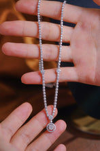 Load image into Gallery viewer, LUOWEND 18K White Gold Real Natural Diamond Necklace for Women