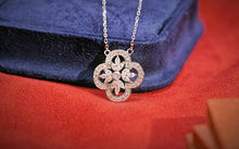 Load image into Gallery viewer, LUOWEND 18K White Gold Real Natural Diamond Necklace for Women