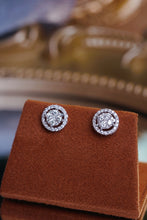 Load image into Gallery viewer, LUOWEND 18K White Gold Natural Diamond Stud Earrings for Women