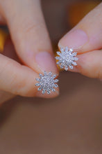 Load image into Gallery viewer, LUOWEND 18K White Gold Natural Diamond Stud Earrings for Women