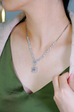 Load image into Gallery viewer, LUOWEND 18K White Gold Real Natural Diamond Necklace for Women