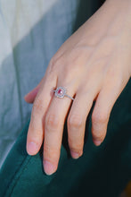 Load image into Gallery viewer, LUOWEND 18K White Gold Natural Pink Diamond Ring for Women