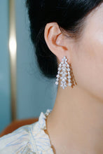 Load image into Gallery viewer, LUOWEND 18K White Gold Natural Drop Earrings for Women