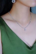 Load image into Gallery viewer, LUOWEND 18K White Gold Real Natural Diamond Necklace for Women