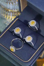 Load image into Gallery viewer, LUOWEND 18K White Gold Natural Yellow Diamond Ring for Women