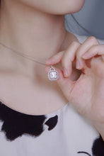 Load image into Gallery viewer, LUOWEND 18K White Gold Real Natural Diamond Pendant Necklace for Women