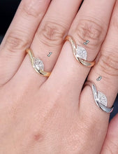 Load image into Gallery viewer, LUOWEND 18K White/Yellow/Rose Gold Natural Diamond Ring for Women