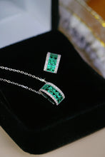 Load image into Gallery viewer, LUOWEND 18K White Gold Real Natural Diamond and Emerald Necklace for Women