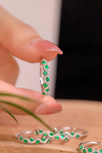Load image into Gallery viewer, LUOWEND 18K White Gold Real Natural Emerald Ring for Women