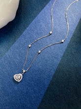 Load image into Gallery viewer, LUOWEND 18K White Gold Natural Diamond Pendant Necklace for Women
