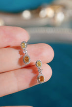 Load image into Gallery viewer, LUOWEND 18K White Gold Natural Yellow Diamond Earrings for Women