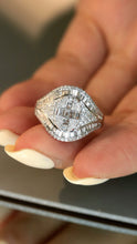 Load image into Gallery viewer, LUOWEND 18K White Gold Natural Diamond Ring for Women