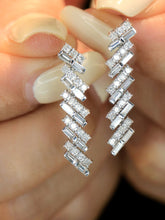 Load image into Gallery viewer, LUOWEND 18K White Gold Natural Diamond Earrings for Women