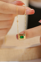 Load image into Gallery viewer, LUOWEND 18K Yellow Gold Real Natural Diamond&Emerald Necklace for Women