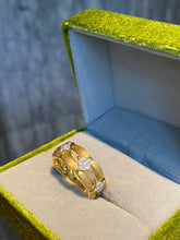 Load image into Gallery viewer, LUOWEND 18K Yellow Gold Natural Diamond Ring for Women