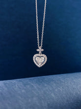 Load image into Gallery viewer, LUOWEND 18K White Gold Natiural Diamond Pendant Necklace for Women