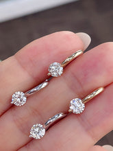 Load image into Gallery viewer, LUOWEND 18K White/Yellow Gold Fine Jewelry Real Natural Diamond Earrings for Women