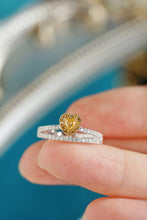 Load image into Gallery viewer, LUOWEND 18K White Gold Natural Yellow Diamond Ring for Women