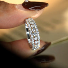 Load image into Gallery viewer, LUOWEND 18K White Gold Real Natural Diamond Ring for Women
